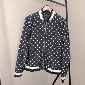 Men’s Forever 21 Polka Dot Navy/White Bomber Jacket